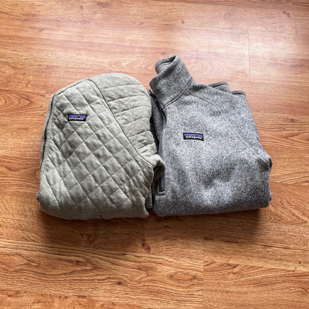 PATAGONIA Green Quilted and Gray Synchili Jackets